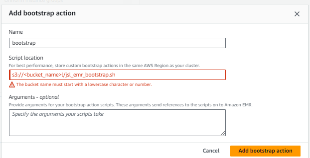 add bootstrap action